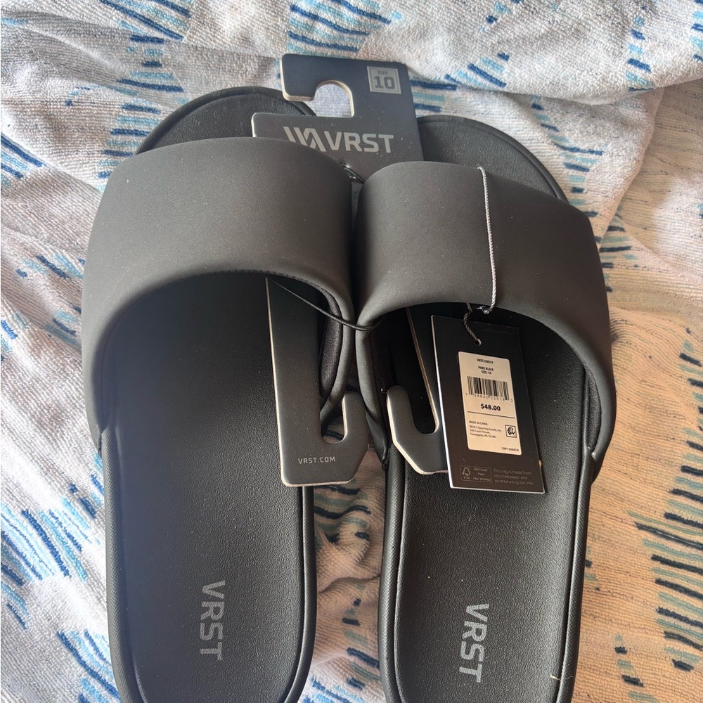 VRST Men's Black Slide Sandals